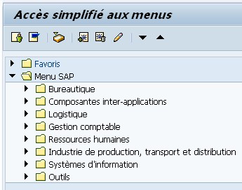 Menu accueil SAP